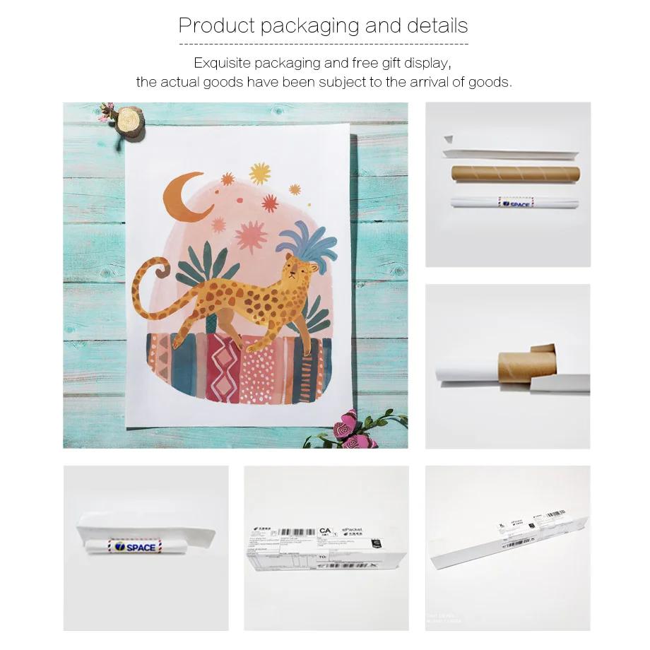 Boho Tiger Leopard Dinosaur Bear Lion Rabbit Poster Nursery Wall Art Mural Print Canvas Painting Pictures Baby Room Home Decor