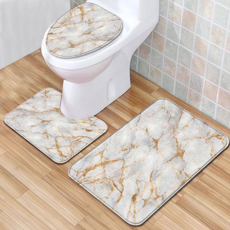 Creative Toilet Three-Piece Floor Mat Bathroom Three-Piece Carpet Doormat