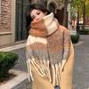Thick Plaid Mufflers Soft Checked Neck Wraps Fringed Stoles Winter Scarves  Commuting