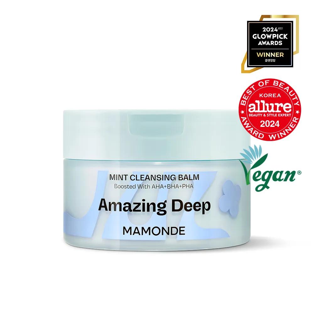 Mamonde Amazing Deep Mint Cleansing Balm 90ml Set (+Deep Mint Charcoal-Ate Pack Cleanser 25g)