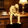 Military Style Sitting Soldier Figurine 3D Printed Miniature Tactical Gear Desk Ornaments Home Office Bookshelf Decor Craft Gift