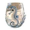 Unique Coastal Style Drinking Glass 12oz Octopus Water Cup Embossed Design Hand Painted Marine Cup for Ocean Lovers Home Bar Decor Decorative Theme