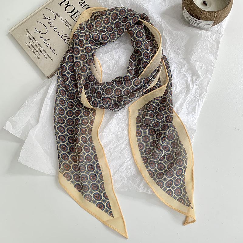 Ladies' Summer Polka Dot Scarf Tie Neck Long Ribbon Casual Sun Protection Outer Scarf Belt Decoration Polka Dot Scarf Headband