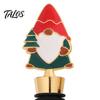 Leak Proof Wine Saver Christmas Theme Stopper, Santa Snowman Garland Pattern, Zinc Alloy Festive Bottle Reusable Cork Insert with Silicone Sealing