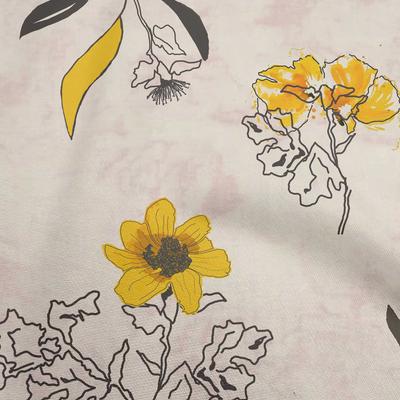 Cotton Flex Light Beige Fabric Floral Botanical Floral With Texture Diy Clothing Quilting Fabric Print Fabric By Yard 40 Inch