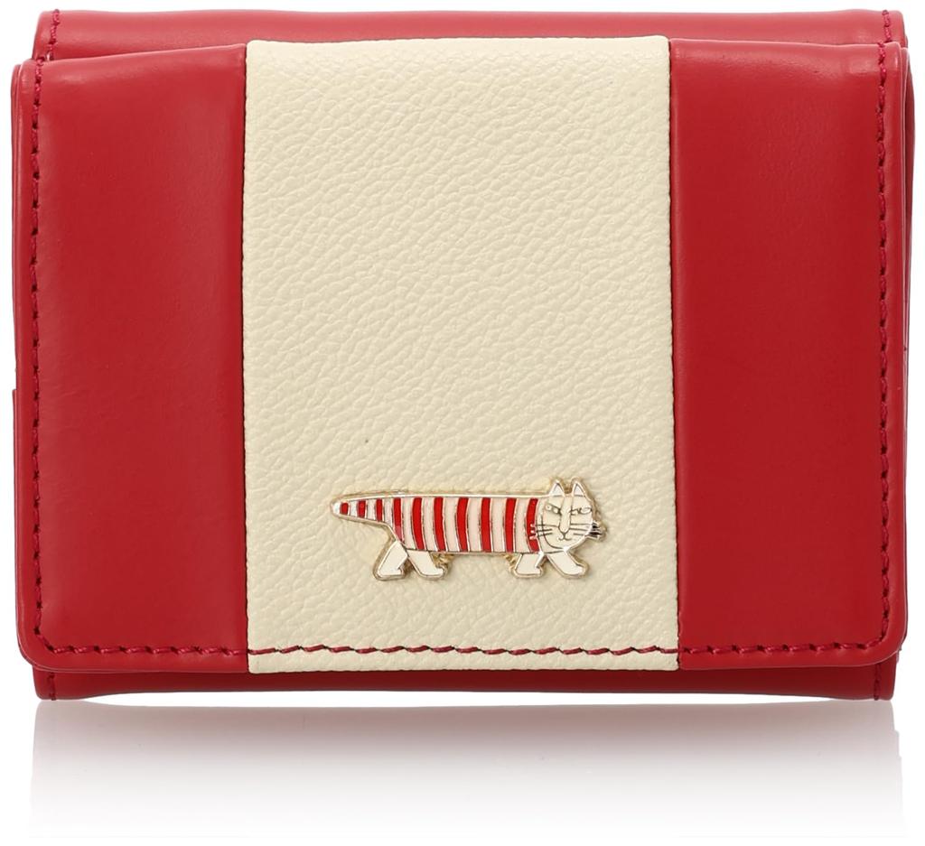 Lisa Larson Women's Tri-Fold Mini Wallet, Genuine Leather, Compact, Small, Mikey, LTLY-04 (Red)