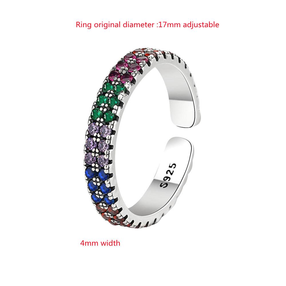 Buyee Copper Female Ring Finger Multi Color Crystal Open Ring Finger For Women Fashion Party Fine Jewelry Circle