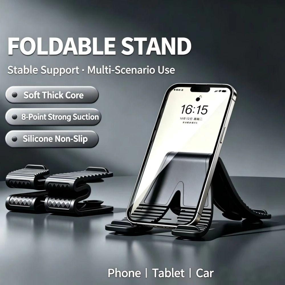 Foldable X‑Shaped Phone Holder Anti-slip Silicone Mobile Phone Bracket Car Dashboard