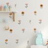 6Pcs Wall Decals, Flower Print Wall Stickers, Self-Adhesive Removable Waterproof Wall Decals for Home Bedroom Living Room Kids Room