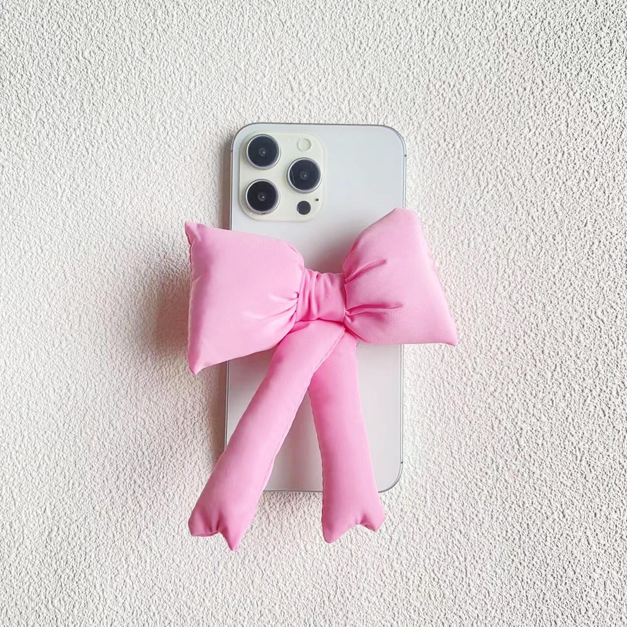 Factory Low Price OEM Design Customize High Quality Universal Type New Sticky Macaron Butterfly Knot Phone Grip Holder Desk Use