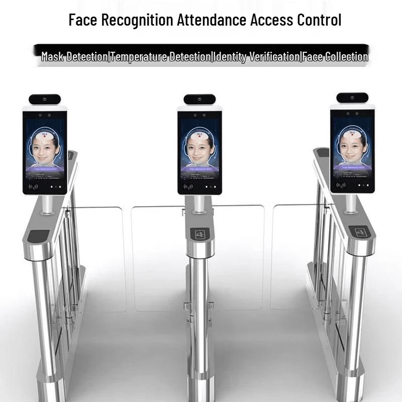 SMTON 8-inch Android Face Recognition Temperature Measurement Access Control System CN plug (adapter included)
