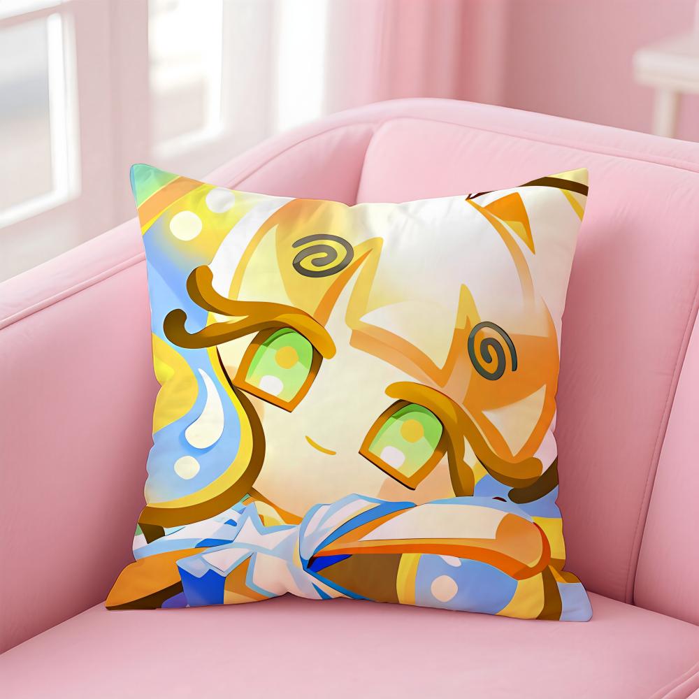 C-Cookie Run K-Kingdom Cushion Cover Home & Car Multi-Scene Pillow Cover - Reversible, Soft & Durable for Daily Use