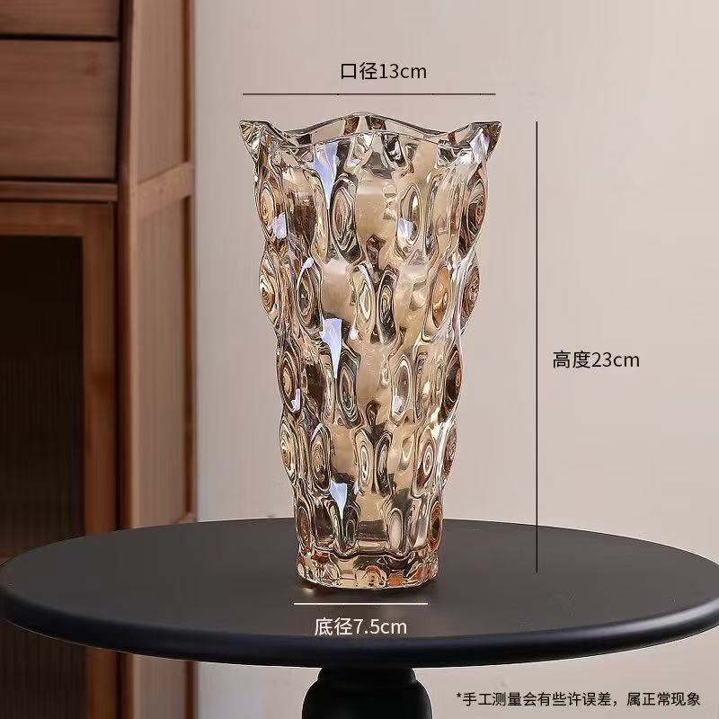 Large Size Luxury Crystal Glass Vase Creative Flower Arrangement European Sle Home Living Room Decoration Bottle
