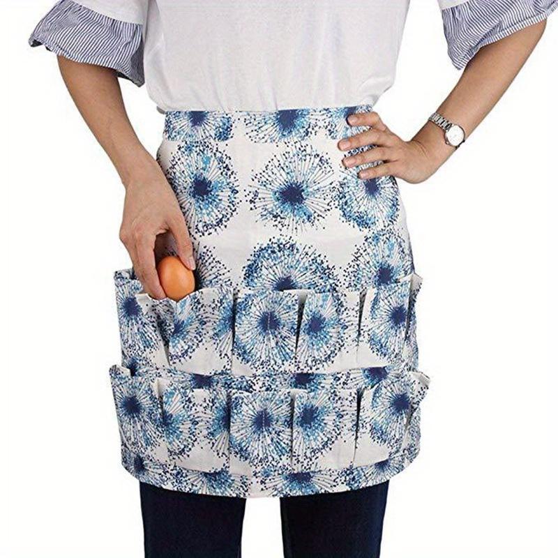 Egg Themed Apron Boutique Spliced Anti Stain Multi Pocket Kitchen Cooking Wear