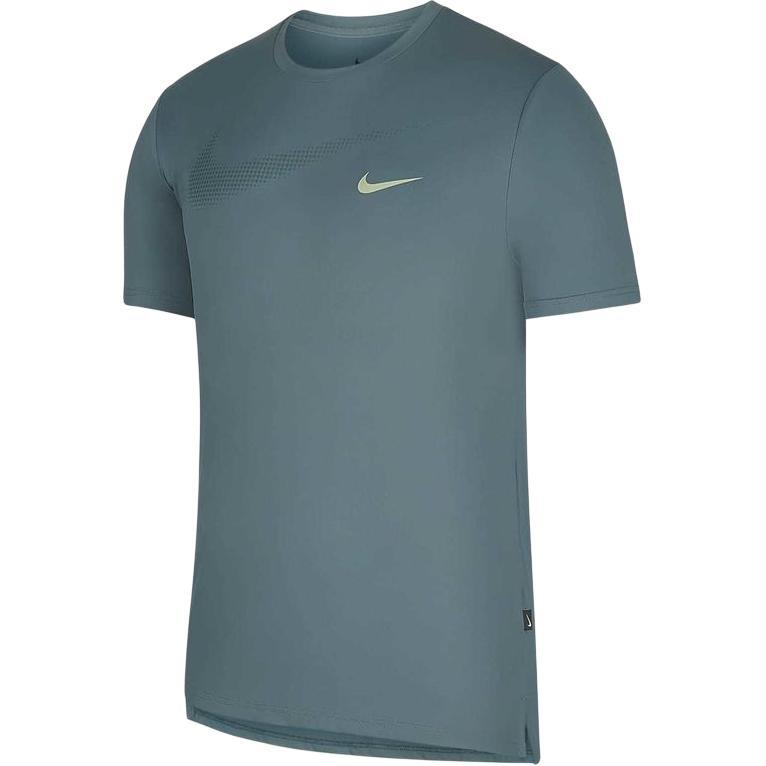 Nike Pro Dri-FIT Logo Printing Round Neck Pullover Short Sleeve Green Men s DX6305-387 L