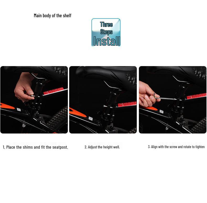 Aluminum Alloy Rear Rack for Mountain Bike - Flat Suspended Cargo Carrier