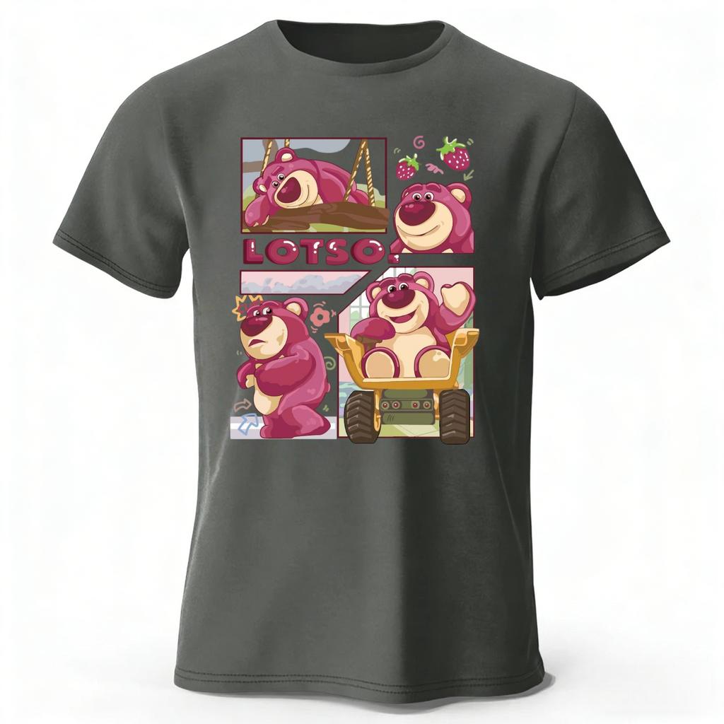 2026 New Strawberry Bear Daily Puzzle Cotton Short Sleeve MensWomens Daily Casual Soft High Quality Tshirt Large Loose Top