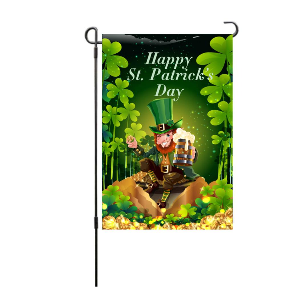 St. Patricks Day Gartenflagge, exquisite dekorative doppelseitige Gartenflagge für Terrasse, Veranda, Balkon, Bac