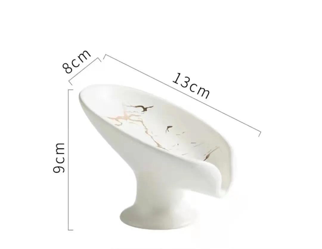 

Легкий роскошный керамический держатель для мыла для душа Leay, ванна, принадлежности, коробка в форме af, отверстие для подачи воды, поднос для хранения тарелок, новый as shows белый