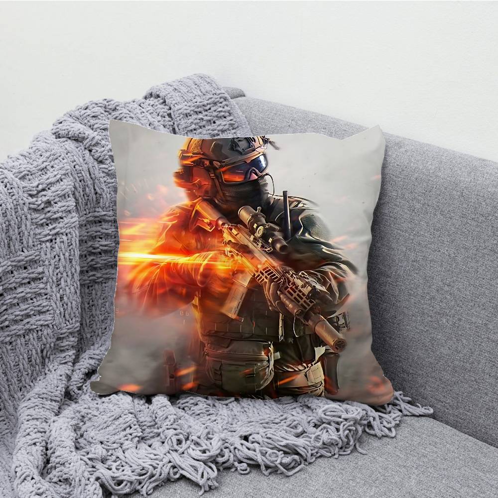 B-Battlefield 6 Pillowcases Bedroom Living Room Sofa Home Decor Polyester Cushion Cover with Zipper