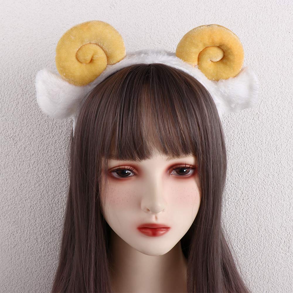 Cute Korean Sheep Ear Wash Face Hair Hoop Plush Lamb Headband Hair Accessories