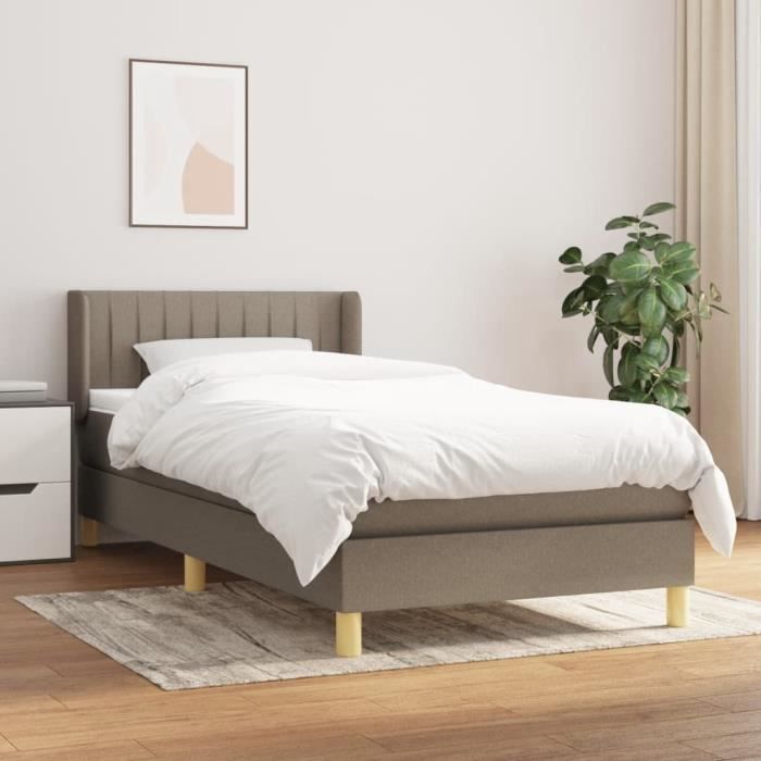 VidaXL Divan Bed with Mattress Taupe 80x200 Cm Fabric 3130389