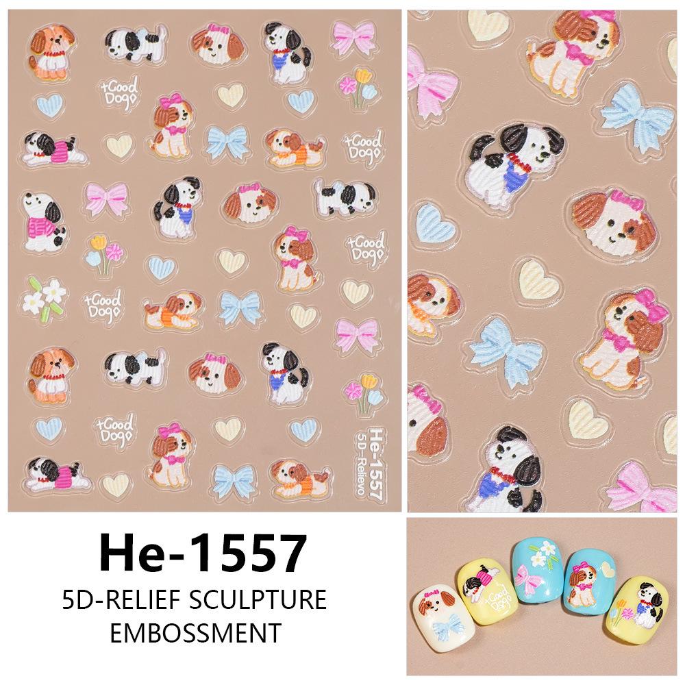 

Redanco 3D Cartoon Cat & Dog Nail Art Stickers - Embossed Design