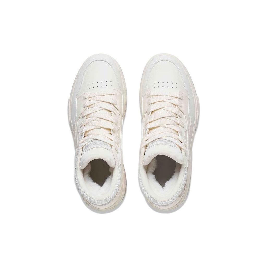 Li Ning We Wo Mid Fleece Durable Balance Mid-Top Skate Shoes Men Skate Shoes Gray White AGCT225-1