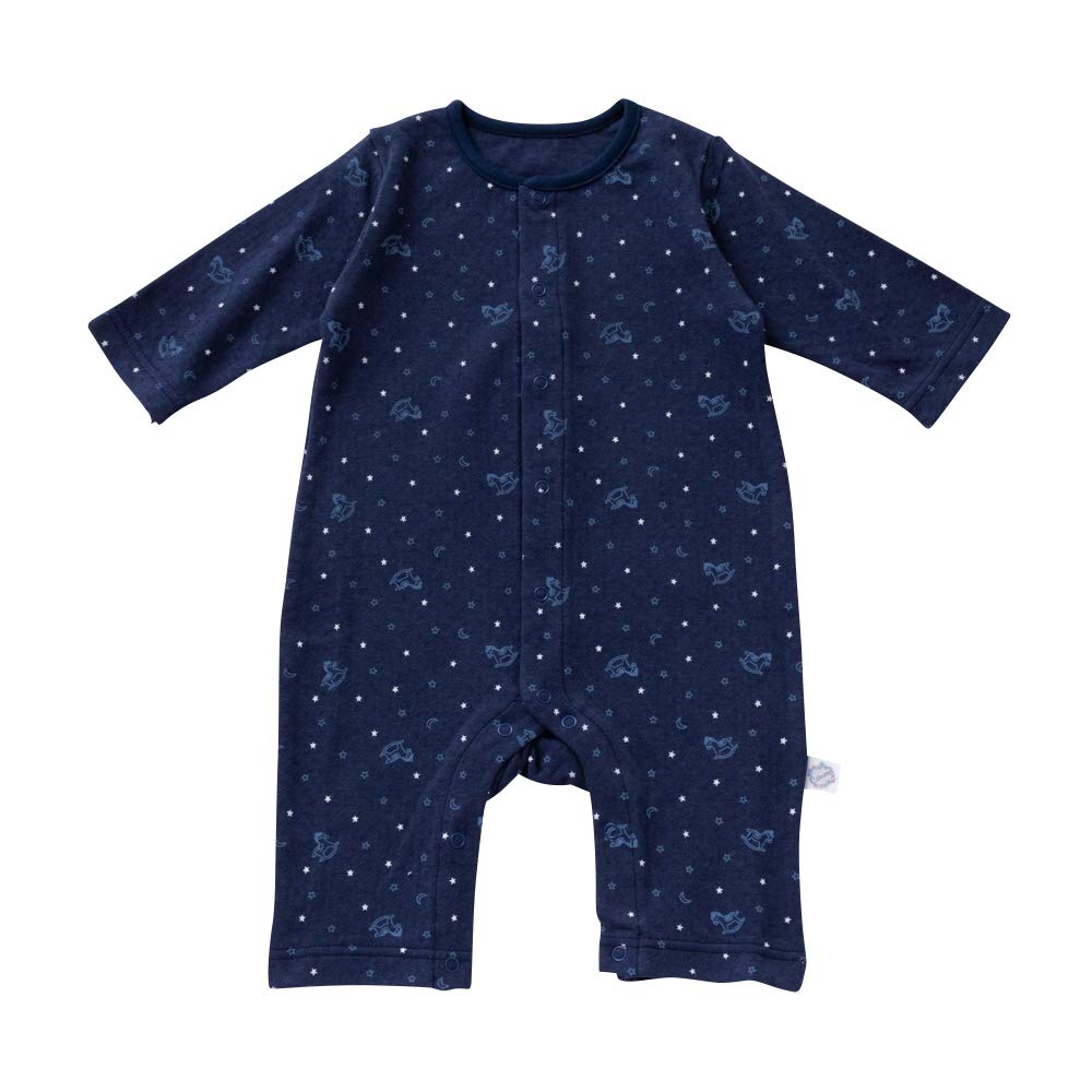 

de Rocking Horse Ticket Made in CA [Cream Coco] Pattern, Bonded, Included, Coveralls, Newborn, Baby, 100% Cotton, Japan, (Navy, 60cm)
