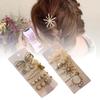 10pcs Pearls Crystal Hairpin Stylish Elegant Decorative Hand Crafted Star Sea Hair Clip Set for