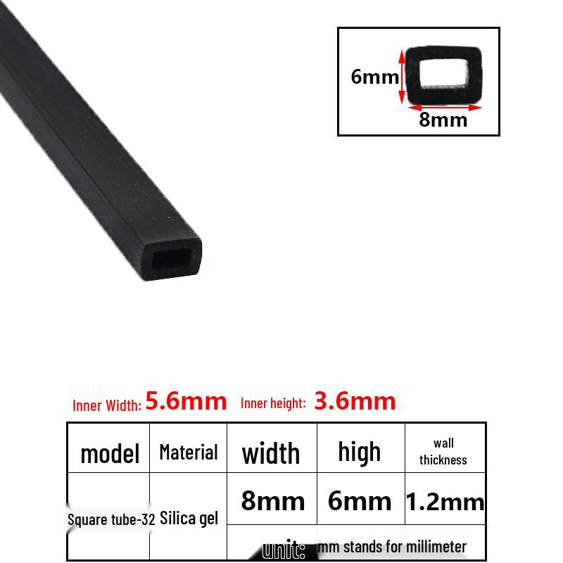 High-Temperature Resistant Silicone Square Tubing: Durable, Customizable, Aging-Resistant Rubber Sheath and Hollow Sealing Strip.