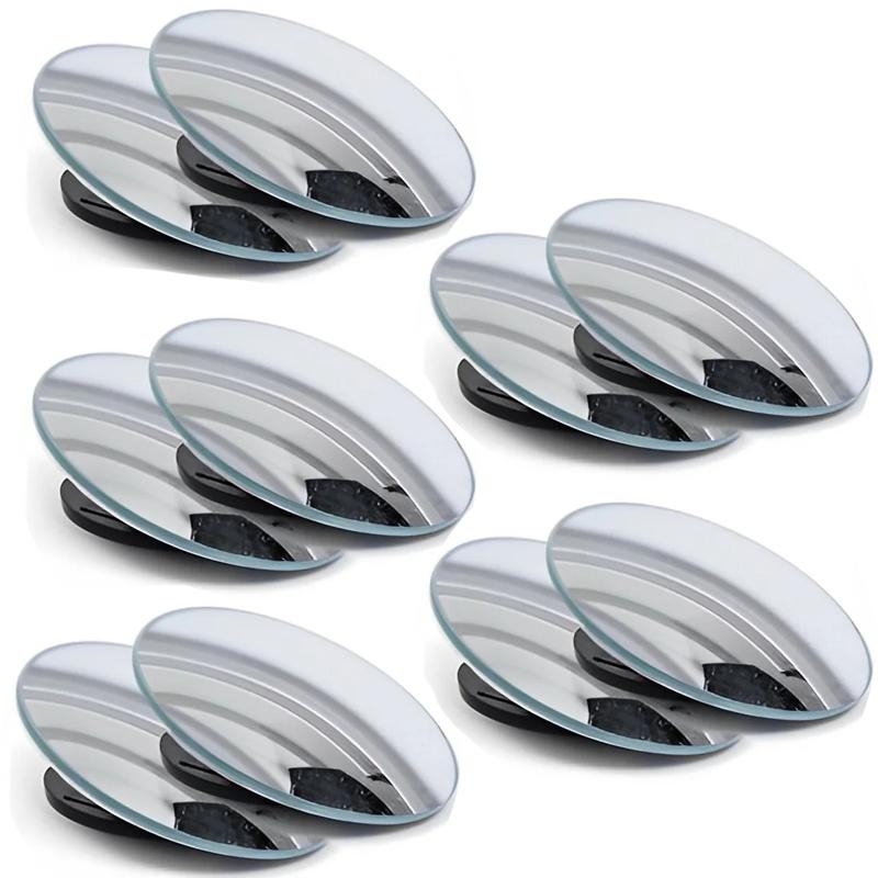 Espelho retrovisor de ponto cego de carro 360 graus, grande angular, ajustável, pequeno, redondo, espelho retrovisor auxiliar reverso, convexo