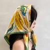 Sweet Triangle Headband French Pastoral Style Silk Scarf Korean Hair Scarf  For Girl Women