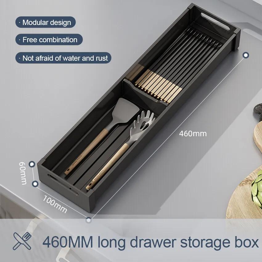 Kitchen Cabinets Tableware Storage Boxes Adjustable Accessories Knives Forks Chopsticks Spoons Classification Organizer Basket