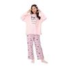 [SAZAC] My Melody Kuromi Pajamas Women's Dreamy My Melody X Kuromi Long Sleeve Open Front Autumn Winter Knit Quilt Top and Bottom Set Long Pants Room