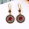 Retro Rhinestone Court-Style Circle Earrings