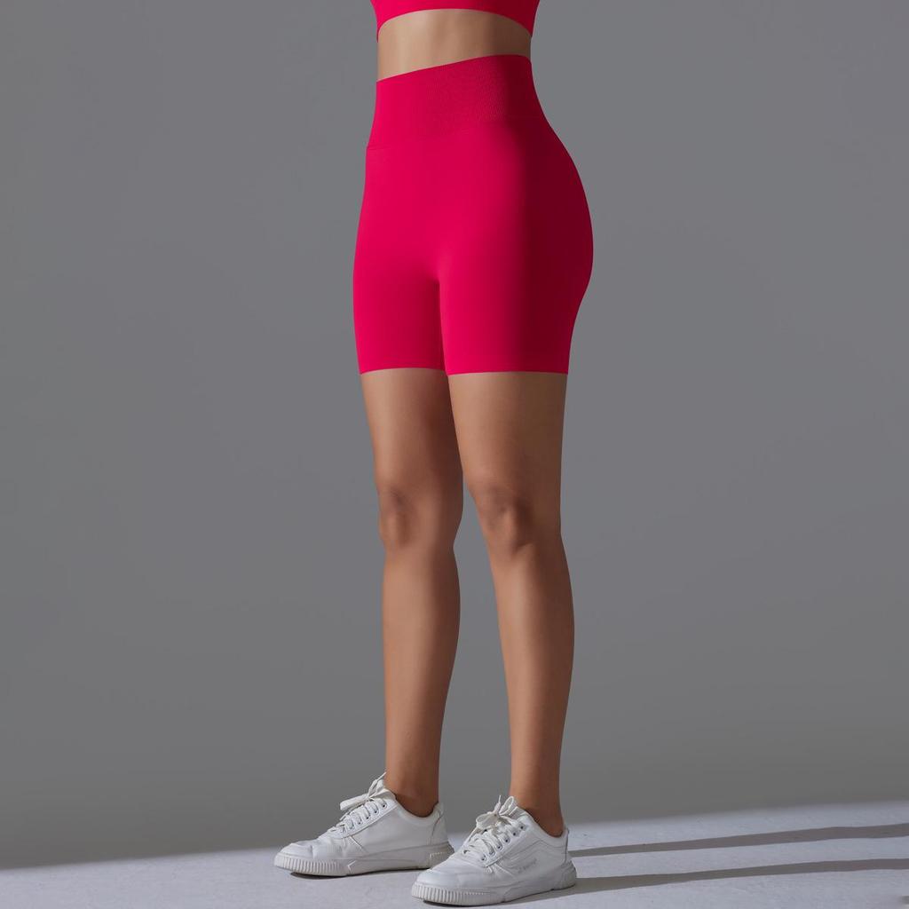 "Bezszwowe spodenki do jogi z wysokim stanem - Brzoskwiniowe Lift Fit"