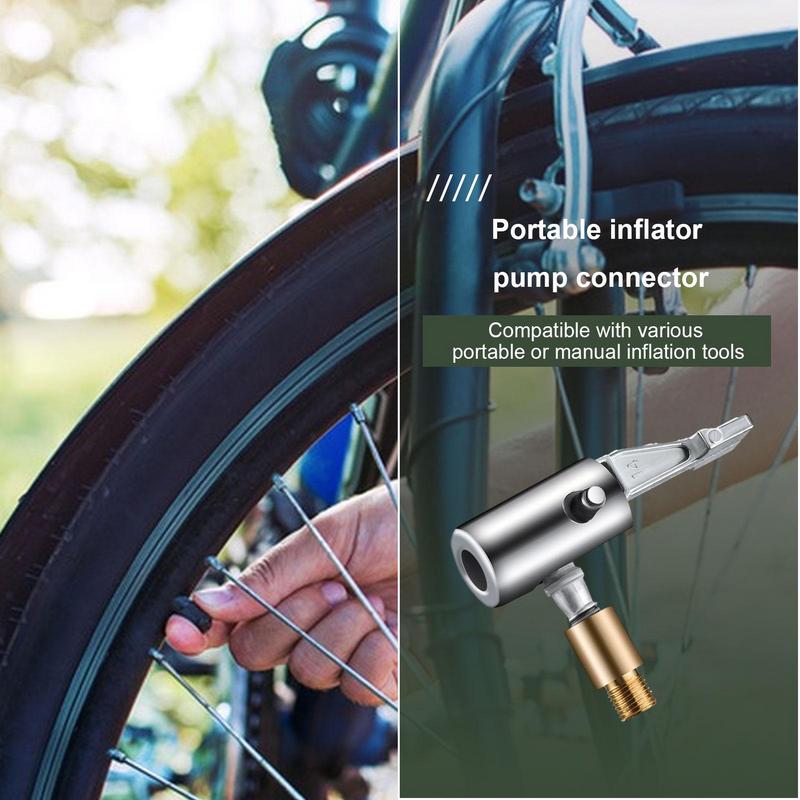 Inflation Valve Adapter Quick Connector Car Tire Air Chuck Air Compressor Tire Inflator Attachment Zinc Alloy Adapter Connector
