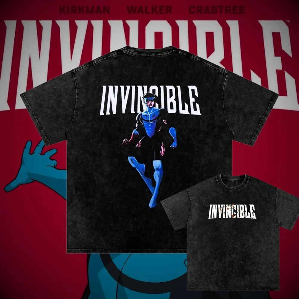 2026 Hot Sale Superhero Invincible Graphic T-Shirt Mark Grayson Print T-shirt Vintage Washed T Shirt Men Women Clothing Short Sleeve Tees Tops L