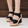 Mote kilesandaler for kvinner Sommer Uformell Sklisikker Peep Toe Platform Sko Gummisålespenne Elegant hæl kvinnesandaler