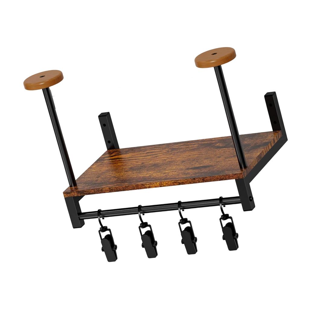 Elegante Portacasco in Legno Naturale da Parete per Decorazione Casa Moderna Installazione Facile Organizer per Stoccaggio
