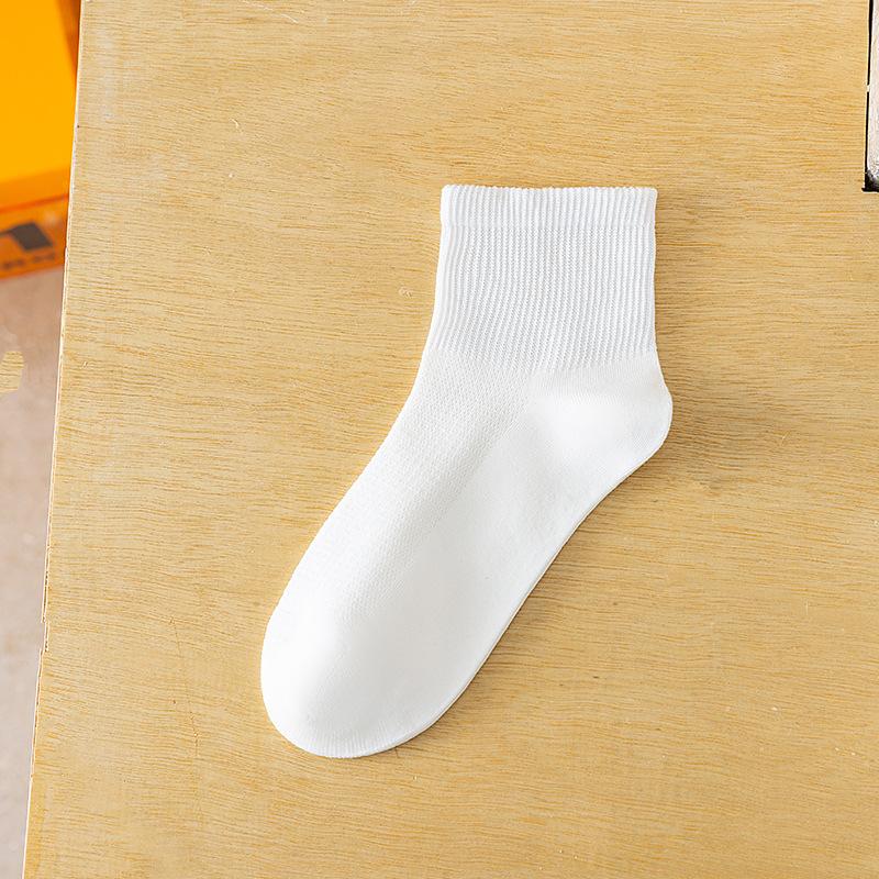 Men's Summer Thin Pure Color Simple All Build Collegiate Style Sports Socks