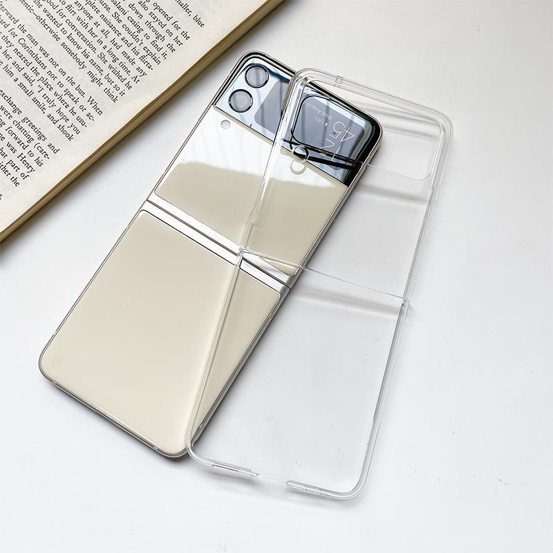 Transparent ZFlip7 Folding Screen Phone Case for Samsung Fold5 Flip Simple Anti Drop Protective Case Ultra-thin