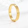 18k Gold Plated Ring Moissanite Engagement Wedding Band Stainless Steel Fade Resistant Trendy Jewelry