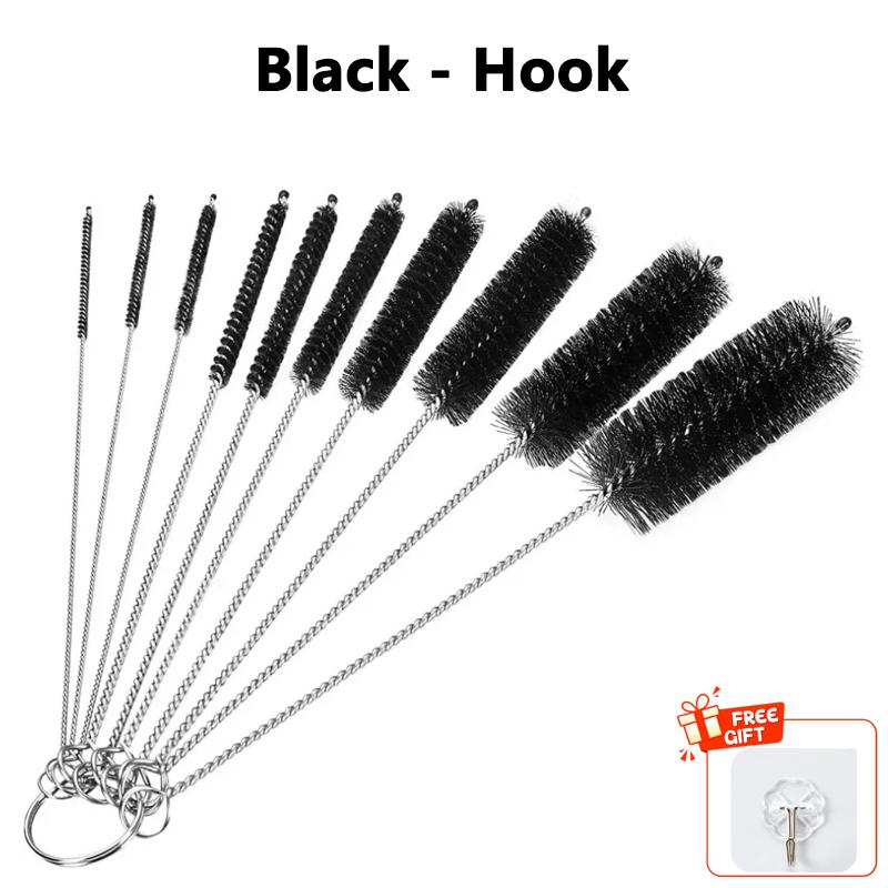 10Pcs Stainless Steel Soft Hair Brush Pipette Bottle Brush Bicycle Chain Cleaning Brushes Carburetor Carbon Dirt Remove Brushes