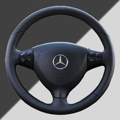 Nappa Leather Customized Car Steering Wheel Cover For Mercedes Benz A-Class W169 2004-2012 Car Accessories Black Wear Resistant