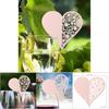 50pcs Heart Shape Wedding Hollow Name Place Cards For Wine Glass Table Decoration(White)