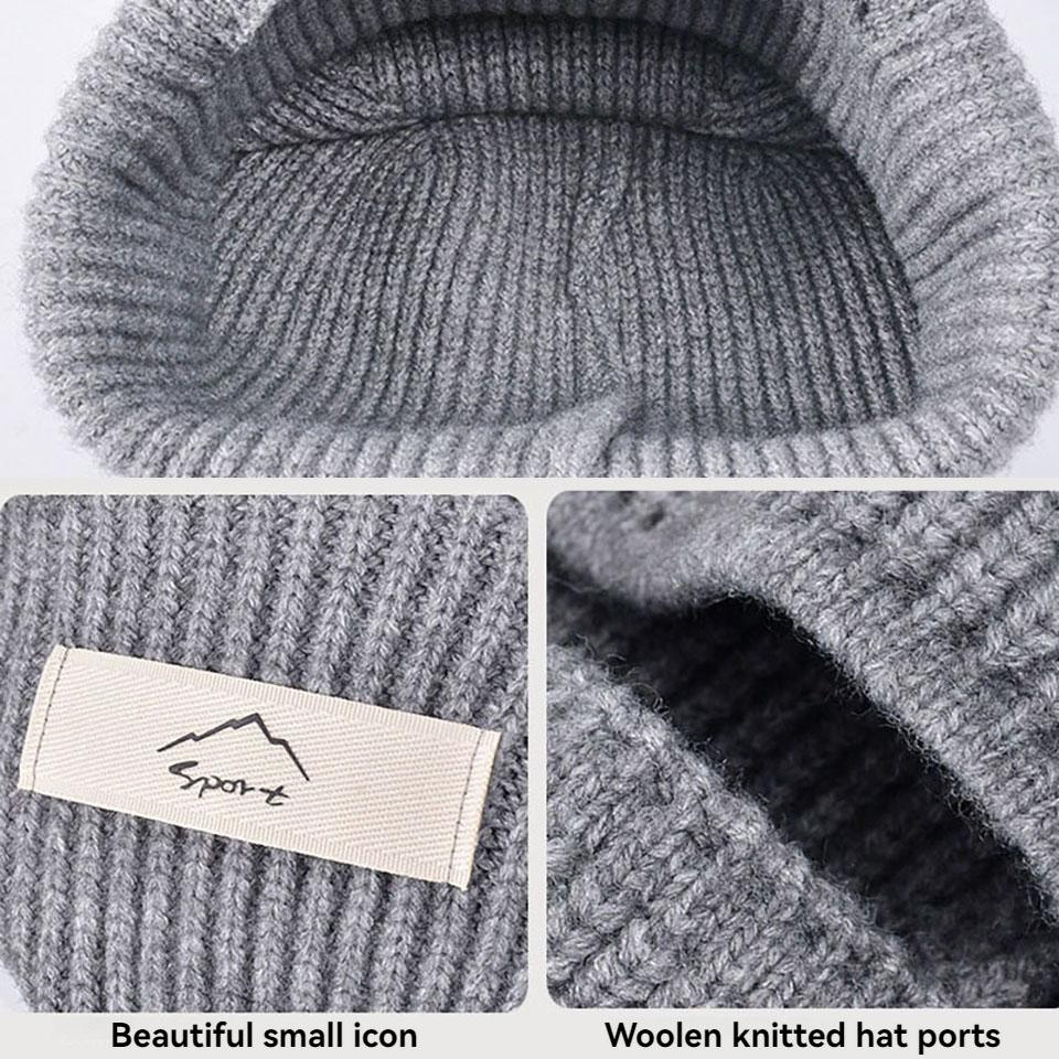 Getinfit 1Pc Winter Pullover Cap Keep Warm Prevent Cold Ear Protection Neck Guard Face Mask Two-In-One Knitted Woolen Cap Unisex