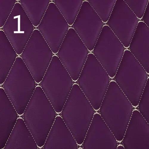 Thick Quilted Faux Leather Fabric Embroidery Upholstery Fabric Car Roof Bedside Leather Door Sponge Trim Decoration