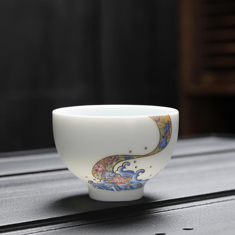 Ceramic Single Cup Coffeeware Teaware Kung Fu Tea Accessories Cups Kitchen Dining Bar Home Garden
